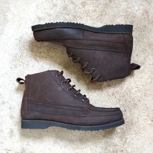 *SOLD* Vintage Deadstock HH Brown Leather Moc Toe Boots Sz 7